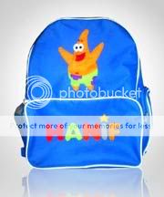 tas anak,flanel,patrick,spongebob